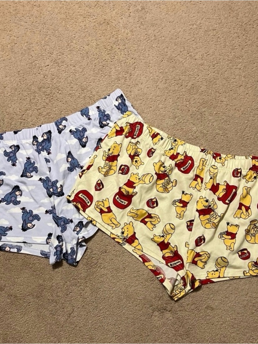 Disney Winnie the Pooh & Eeyore Women’s Shorts - Yellow & Light Blue